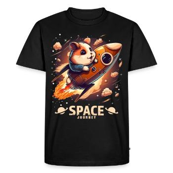 Hamster de l’espace Hamster Lover Design de l’espace - T-shirt Premium bio Homme - noir - Devant - Nico (187cm)