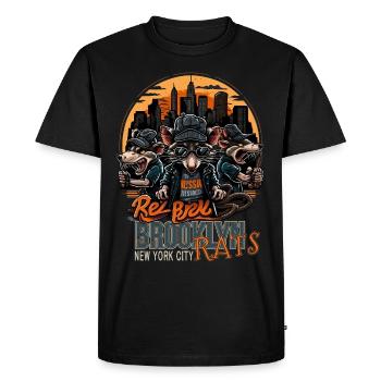 New York : Brooklyn Rat Rat - T-shirt Premium bio Homme - noir - Devant - Nico (187cm)