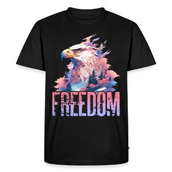 Eagle Freedom Eagle Head Nature Wilderness Trees Montagnes - T-shirt Premium bio Homme - noir - Devant - Nico (187cm)
