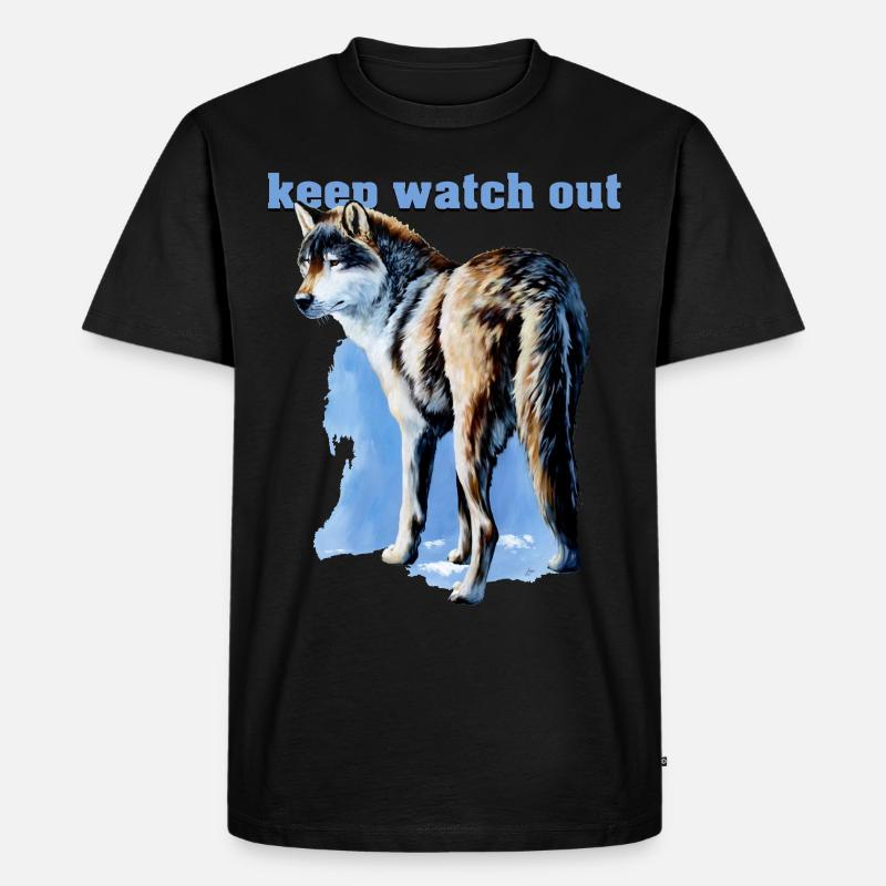 Wolfslick 2 - Männer Premium Bio T-Shirt - Schwarz