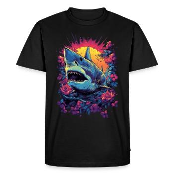 Fleur de requin Cadeau de plongeur de récif corallien - T-shirt Premium bio Homme - noir - Devant - Nico (187cm)