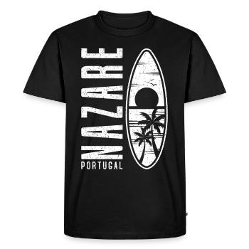 Nazare Surfboard Portugal - T-shirt Premium bio Homme - noir - Devant - Nico (187cm)