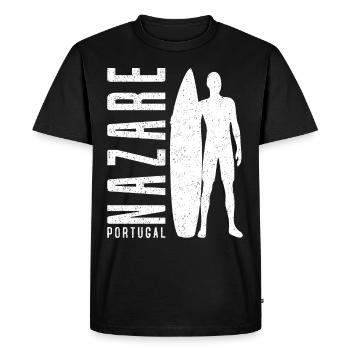 Nazare Surfer Planche de surf Portugal - T-shirt Premium bio Homme - noir - Devant - Nico (187cm)