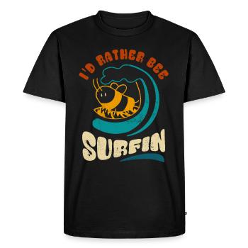 I'd rather bee surfin - Sticker - Men's Premium Organic T-Shirt - black - Front - Nico (187cm)