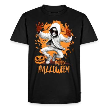 Halloween Squelette Dabbing Hip Hop Crâne - T-shirt Premium bio Homme - noir - Devant - Nico (187cm)