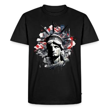 New York City Statue of Liberty USA America Fan - Men's Premium Organic T-Shirt - black - Front - Nico (187cm)