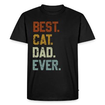 Meilleur père chat Meilleur père chat Jamais Motif de chat - T-shirt Premium bio Homme - noir - Devant - Nico (187cm)