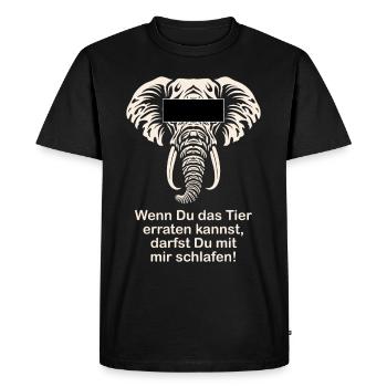 Elefant Lustiger Spruch Witzige Geschenkidee - Männer Premium Bio T-Shirt - Schwarz - Vorne - Nico (187cm)