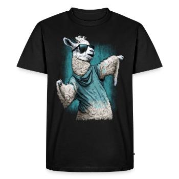 Llama Alpaca Animal Gift Idea - Men's Premium Organic T-Shirt - black - Front - Nico (187cm)
