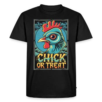 Joyeux Halloween, poussin ou gâterie Thanksgiving - T-shirt Premium bio Homme - noir - Devant - Nico (187cm)
