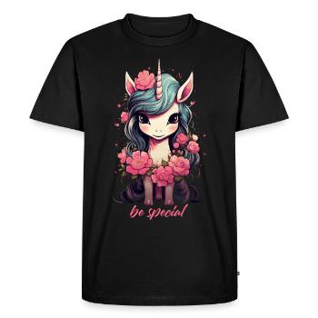 Cute Cute Unicorn - Be Special - Men's Premium Organic T-Shirt - black - Front - Nico (187cm)