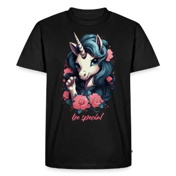 Cute Cute Unicorn - Be Special - Men's Premium Organic T-Shirt - black - Front - Nico (187cm)