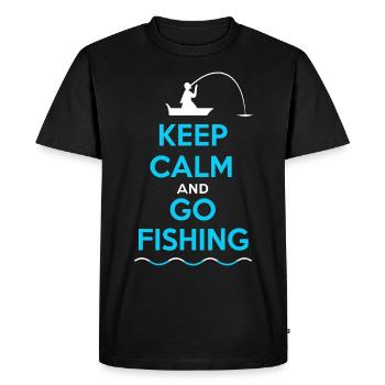 Keep Calm And Go Fishing Angler Sayings - Men's Premium Organic T-Shirt - black - Front - Nico (187cm)