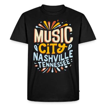 Music City Nashville Tennessee Musician Gift - Men's Premium Organic T-Shirt - black - Front - Nico (187cm)