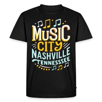 Music City Nashville Tennessee Musician Gift - Men's Premium Organic T-Shirt - black - Front - Nico (187cm)