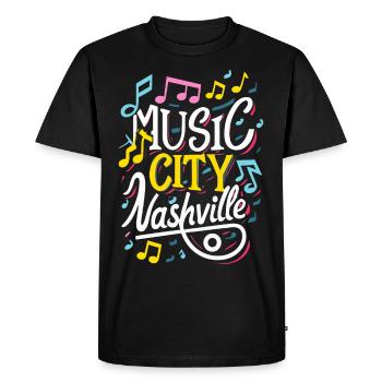 Music City Nashville Tennessee Musician Gift - Men's Premium Organic T-Shirt - black - Front - Nico (187cm)