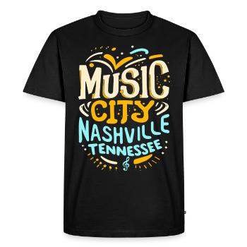 Music City Nashville Tennessee Musician Gift - Men's Premium Organic T-Shirt - black - Front - Nico (187cm)