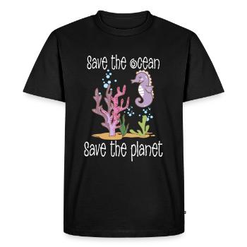 Environmental Protection - Save the planet - Ocean Fish - Men's Premium Organic T-Shirt - black - Front - Nico (187cm)