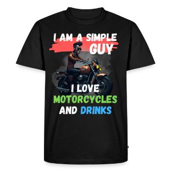 I'm a simple man - I love motorcycles - Men's Premium Organic T-Shirt - black - Front - Nico (187cm)