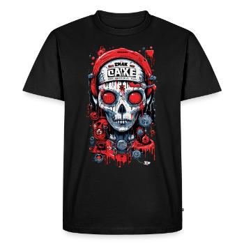 Skull Biomechanics Abstract Art - Men's Premium Organic T-Shirt - black - Front - Nico (187cm)