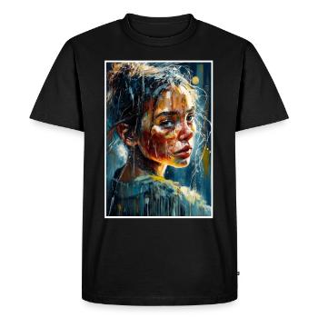 Abstrait Fille Triste Gens Malheureux - T-shirt Premium bio Homme - noir - Devant - Nico (187cm)
