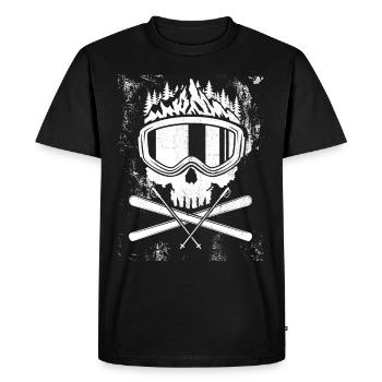 Crâne, ski, après-ski, sports d'hiver, vacances au ski - T-shirt Premium bio Homme - noir - Devant - Nico (187cm)