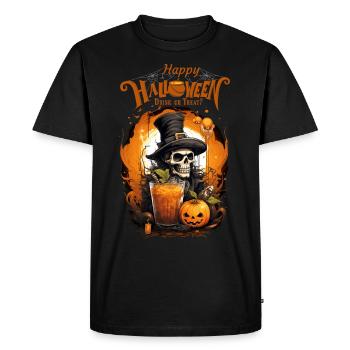 Buvez ou traitez drôle joyeux Halloween monstre - T-shirt Premium bio Homme - noir - Devant - Nico (187cm)