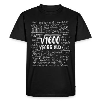 Root from 1600 = 40th Birthday - Gift - Men's Premium Organic T-Shirt - black - Front - Nico (187cm)