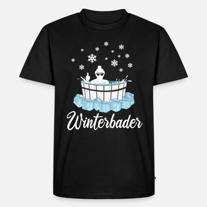 Winterbader Eisbaden Eisbad Spruch - Männer Premium Bio T-Shirt - Schwarz