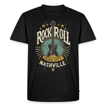 Nashville Rock & Roll Music City Music cadeau - T-shirt Premium bio Homme - noir - Devant - Nico (187cm)