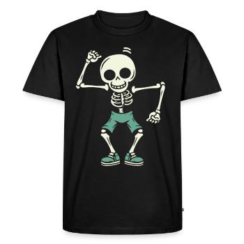 Crâne de squelette dansant - T-shirt Premium bio Homme - noir - Devant - Nico (187cm)