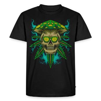 23F 0338 bk - Men's Premium Organic T-Shirt - black - Front - Nico (187cm)