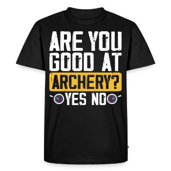 Are you good at archery? Yes No Fun Sports - Men's Premium Organic T-Shirt - black - Front - Nico (187cm)