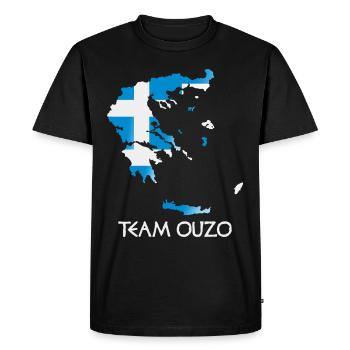 Team Ouzo Funny Greece Gifts - Men's Premium Organic T-Shirt - black - Front - Nico (187cm)