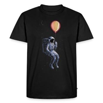 Astronaute Espace Spaceman Ballon - T-shirt Premium bio Homme - noir - Devant - Nico (187cm)
