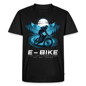 E-Bike Spruch Ebiker Radfahrer Berge Natur - Männer Premium Bio T-Shirt - Schwarz - Vorne - Nico (187cm)