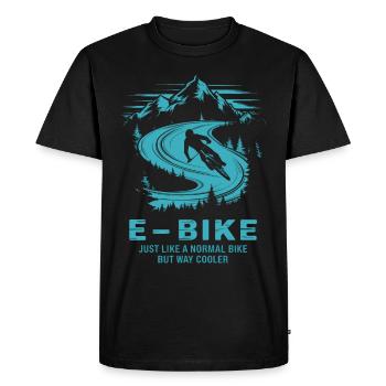 E Bike Dire Citation Cycliste Montagnes Nature - T-shirt Premium bio Homme - noir - Devant - Nico (187cm)