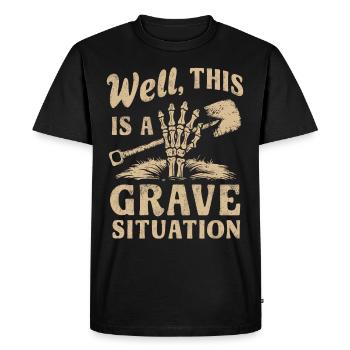 Cimetière de squelettes Jeu de mots Drôle Dicton - T-shirt Premium bio Homme - noir - Devant - Nico (187cm)