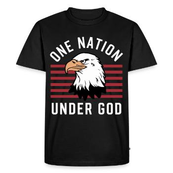 Amérique États-Unis Dire Une Nation sous Dieu 4 juillet - T-shirt Premium bio Homme - noir - Devant - Nico (187cm)
