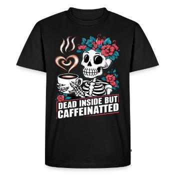 Drôle de café caféine squelette dire - T-shirt Premium bio Homme - noir - Devant - Nico (187cm)