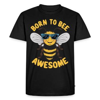 Funny Bee Saying Born to Bee Awesome - Men's Premium Organic T-Shirt - black - Front - Nico (187cm)