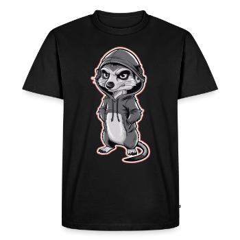 Suricate cool dans un sweat à capuche élégant - T-shirt Premium bio Homme - noir - Devant - Nico (187cm)