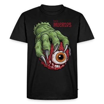 Vert Monstre Main Oeil Sanglant Fête d’Halloween - T-shirt Premium bio Homme - noir - Devant - Nico (187cm)