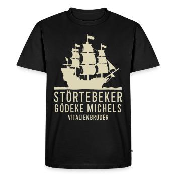 Störtebeker Gödeke Michels Victual Brothers - Men's Premium Organic T-Shirt - black - Front - Nico (187cm)