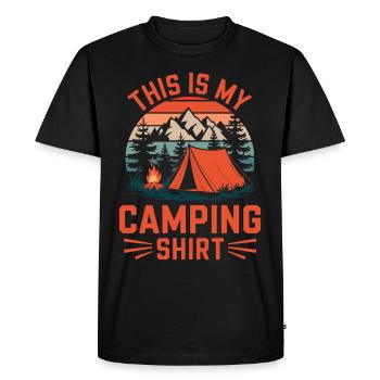This is my Camping Shirt Campen - Men's Premium Organic T-Shirt - black - Front - Nico (187cm)