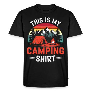 This is my Camping Shirt Campen - Men's Premium Organic T-Shirt - black - Front - Nico (187cm)