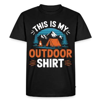 This is my OUTDOOR Shirt Camping - Men's Premium Organic T-Shirt - black - Front - Nico (187cm)