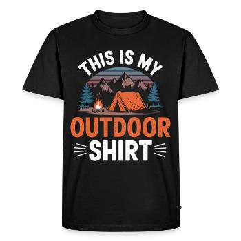 This is my OUTDOOR Shirt Camping - Men's Premium Organic T-Shirt - black - Front - Nico (187cm)