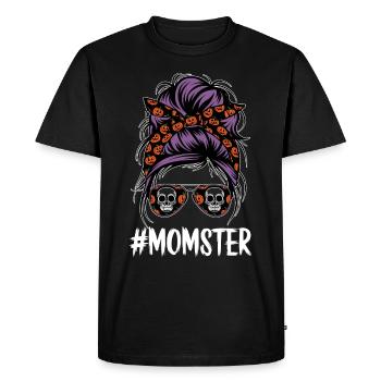 Halloween maman monstre maman - T-shirt Premium bio Homme - noir - Devant - Nico (187cm)