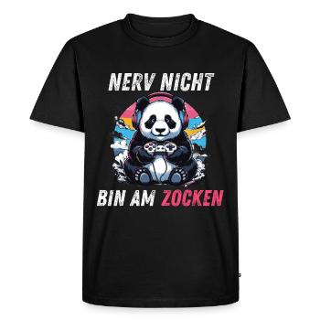 Don't get on your nerves! funny sayings men gaming gaming - Men's Premium Organic T-Shirt - black - Front - Nico (187cm)
